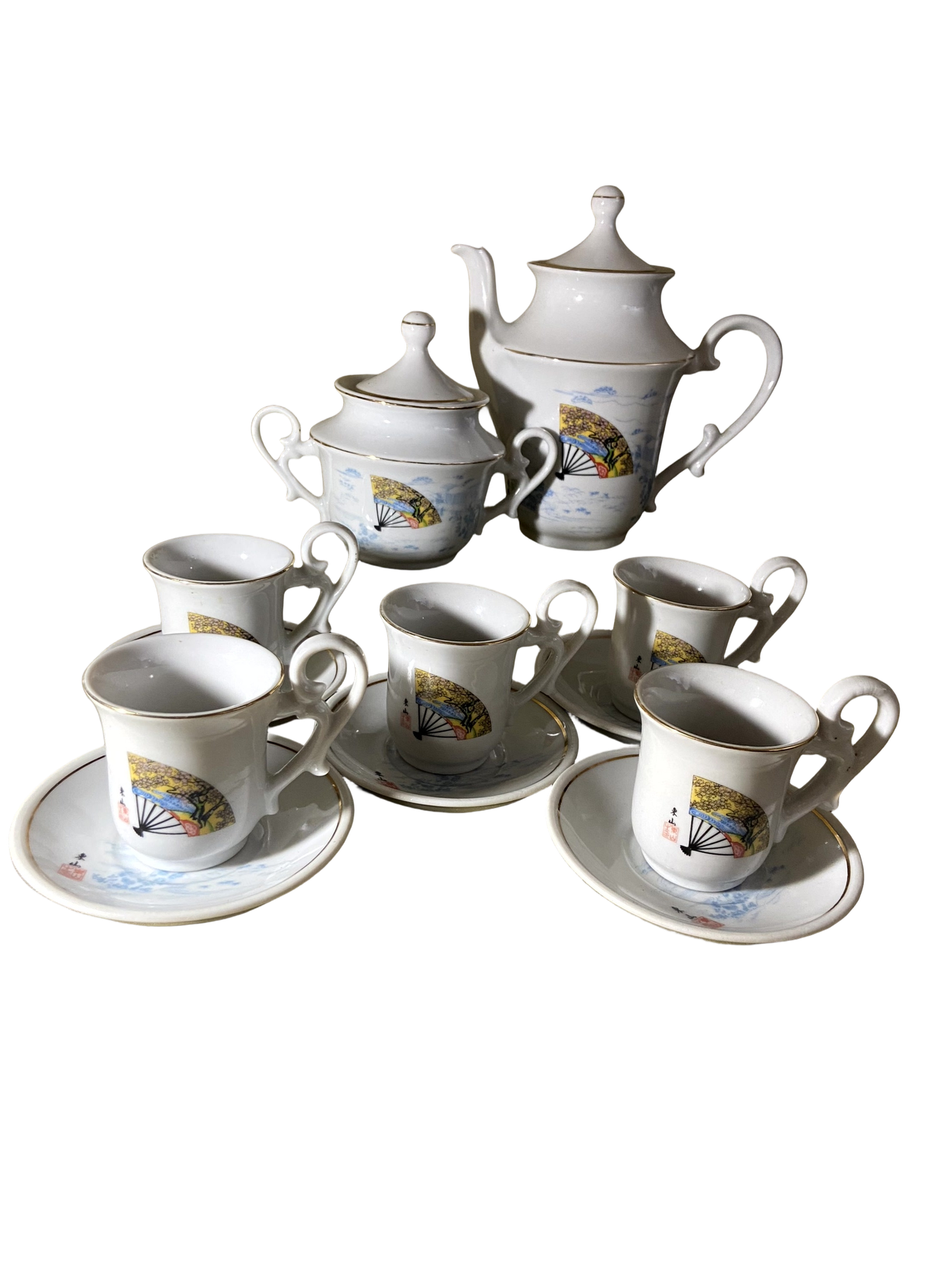 Serviço de Chá de Porcelana Vintage Japonesa