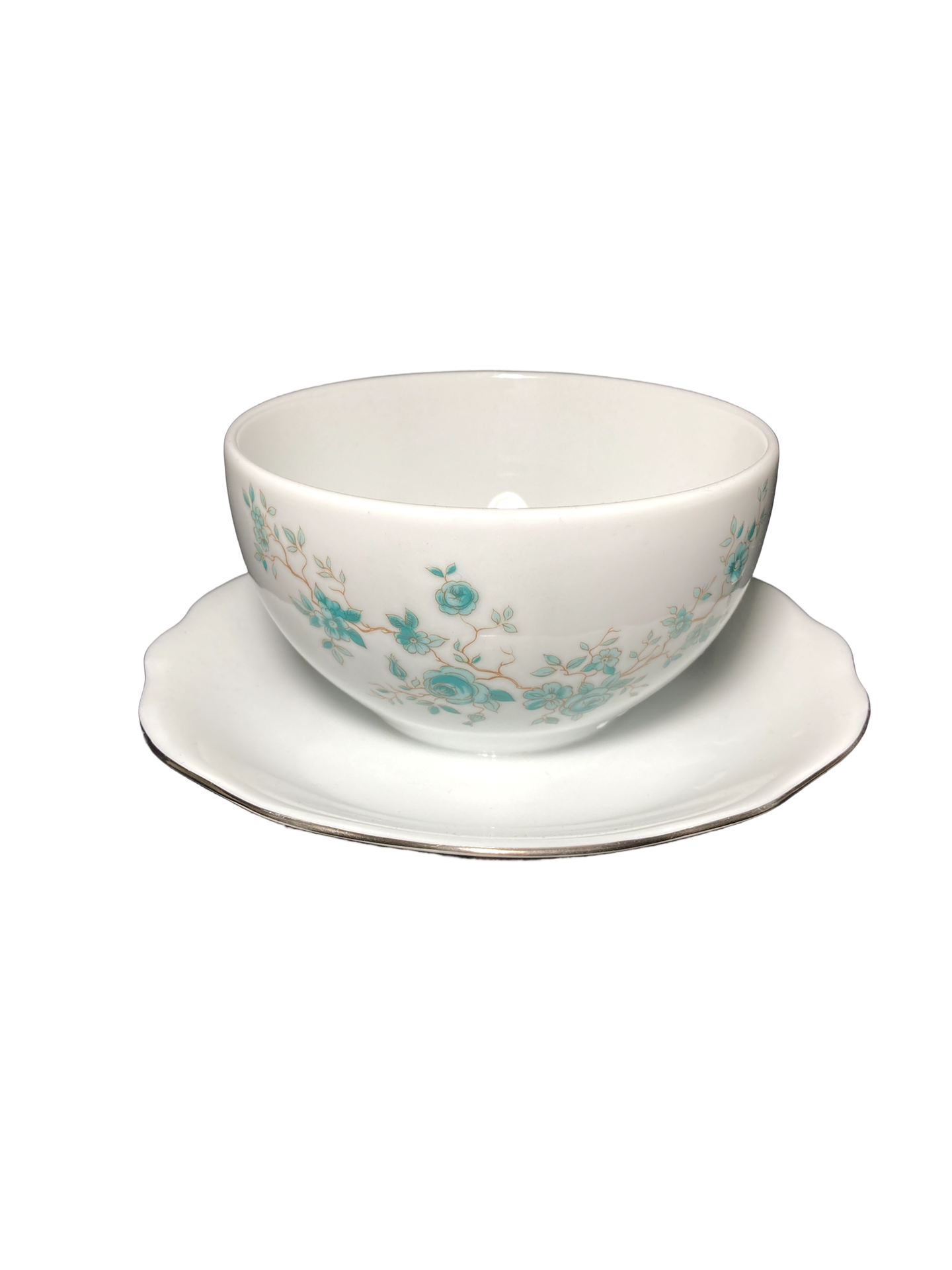 Xícara de Consomê com Pires Romantique Vintage - Porcelana Renner