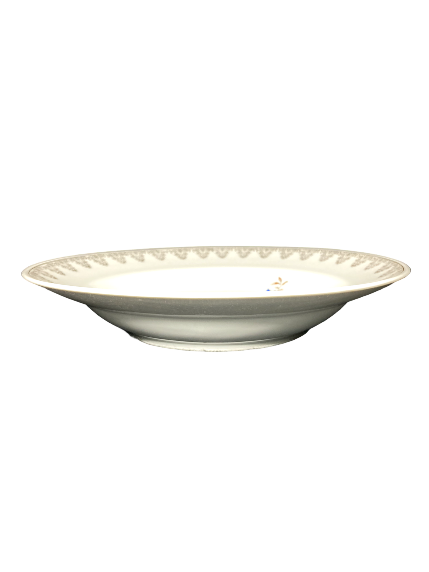 Prato Fundo Floral Vintage com Friso Dourado - Porcelana Schmidt - Imagem 4