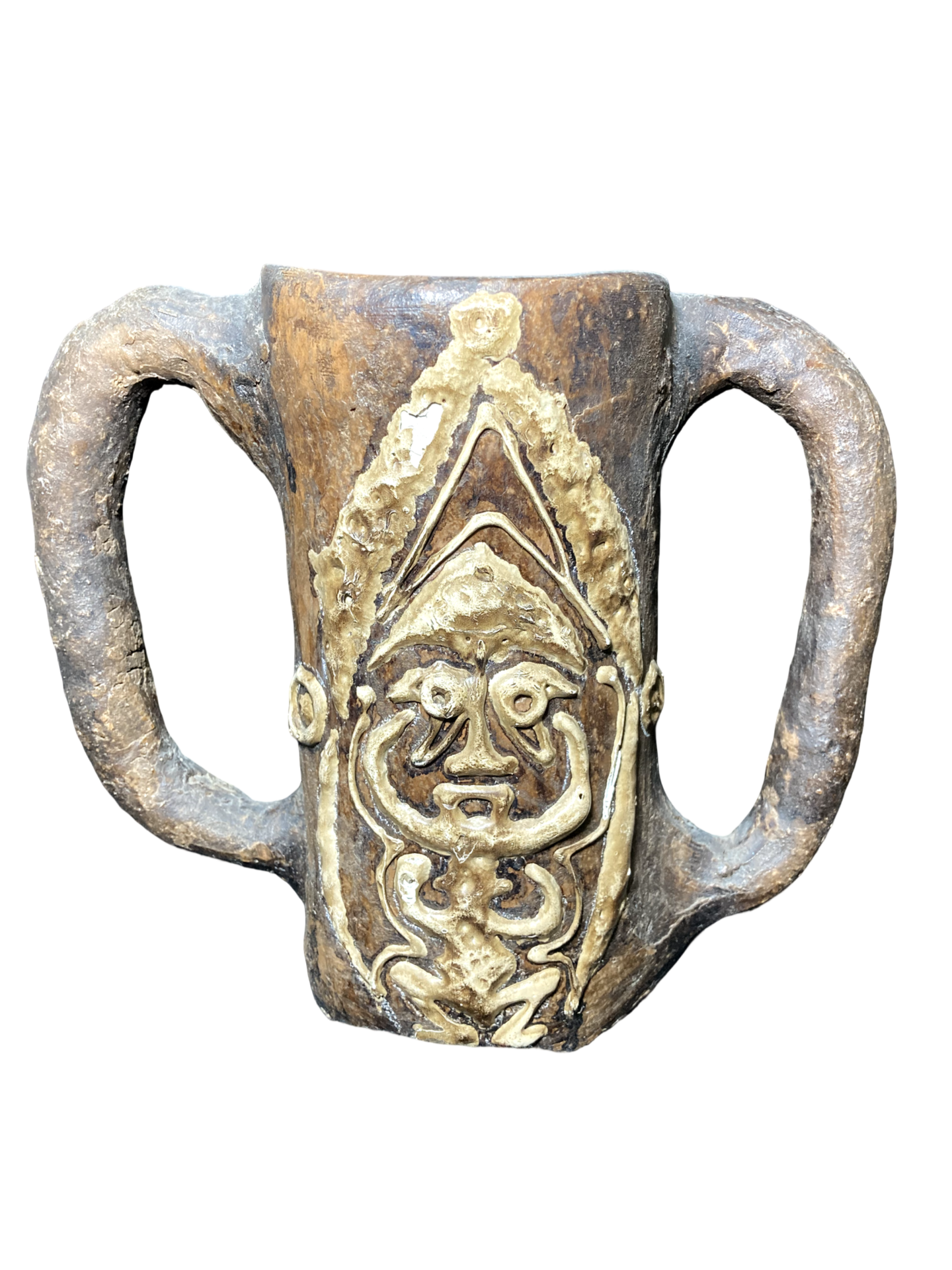 Caneca Artesanal com Rosto Tribal – Arte Pré-Colombiana