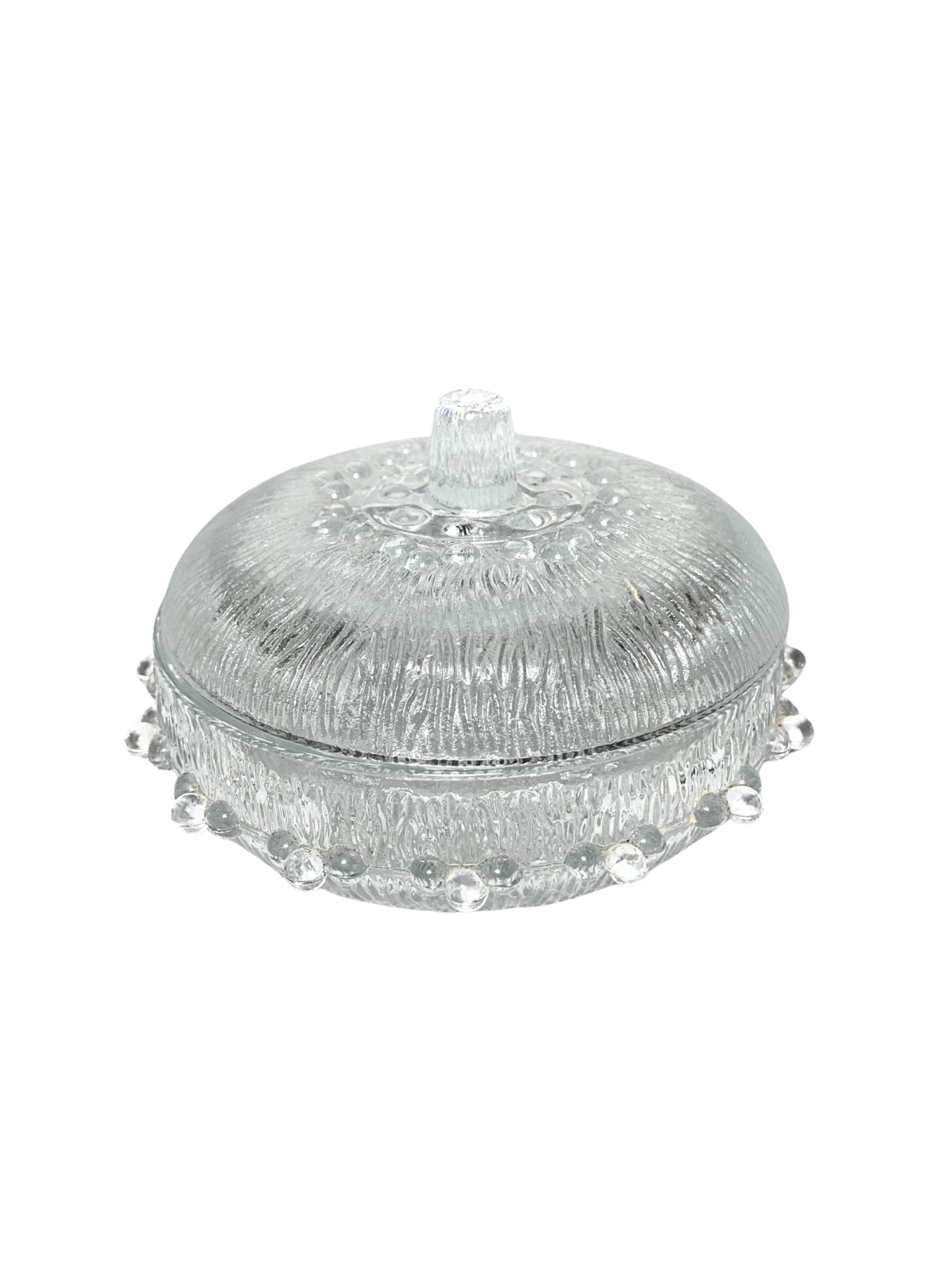 Bomboniere de Vidro Prensado Vintage – Textura Hobnail