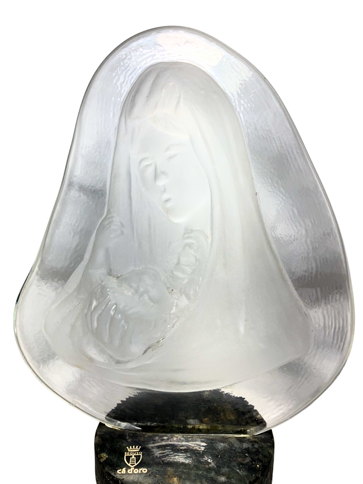 Nossa Senhora com Menino Jesus em Cristal - Cá d'Oro Seguso - Imagem 2