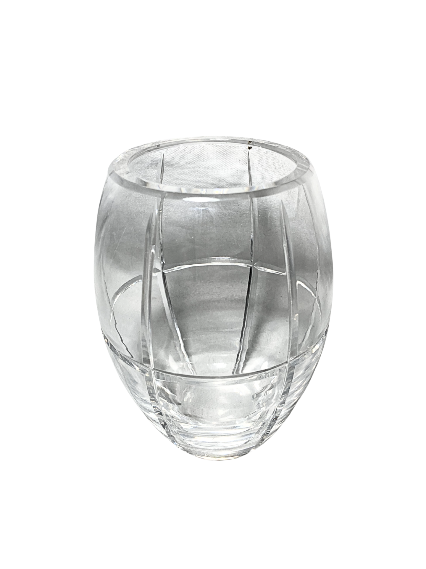 Vaso de Cristal Facetado Vintage