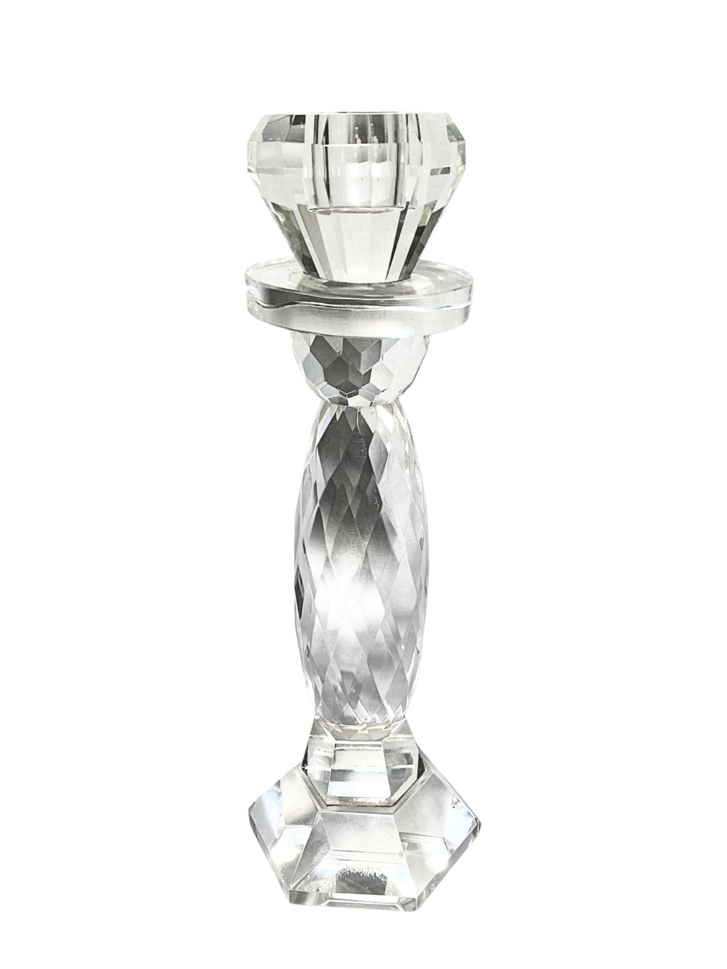 Castiçal de Cristal Facetado Vintage