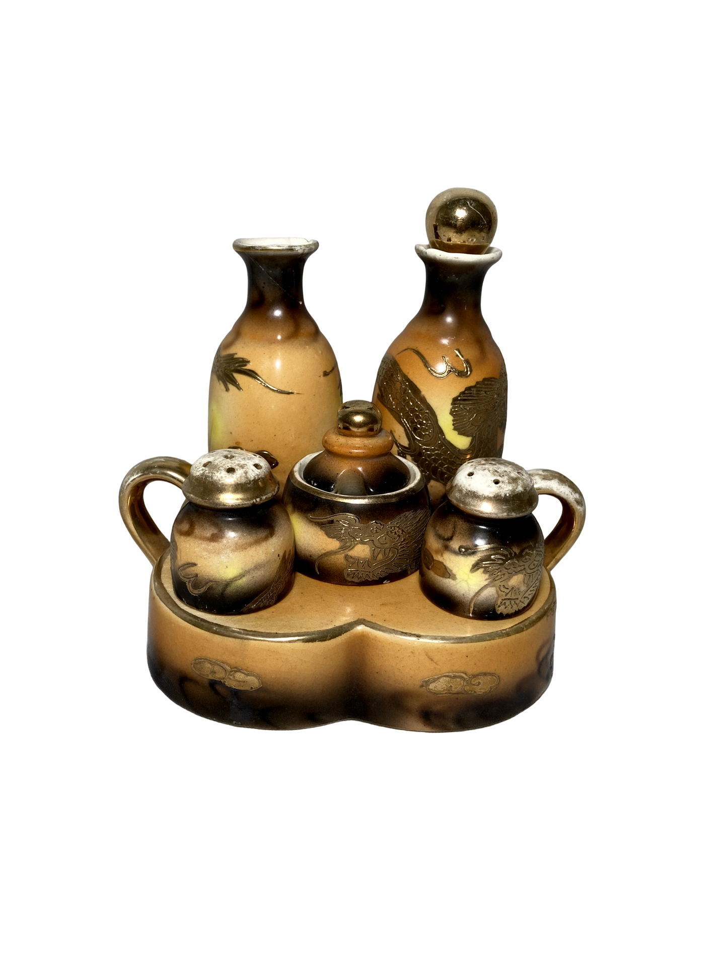 Conjunto de Galheteiro Oriental Vintage
