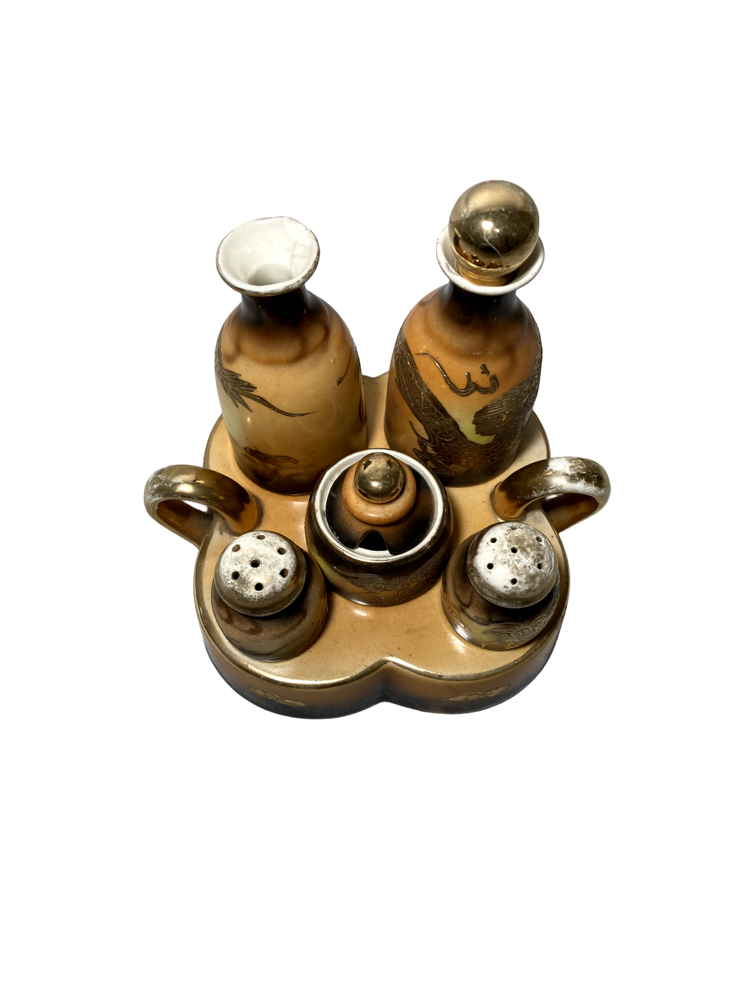 Conjunto de Galheteiro Oriental Vintage - Imagem 2