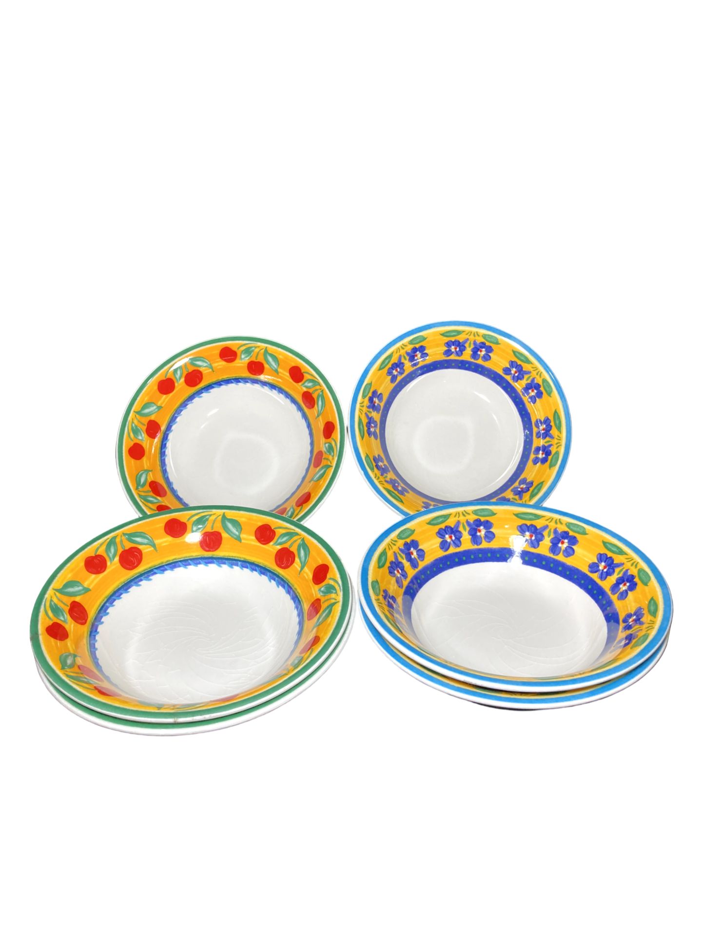 Jogo de 6 Bowls Vista Alegre Portugal – Flower Fantasy (Cerejas e Violetas)