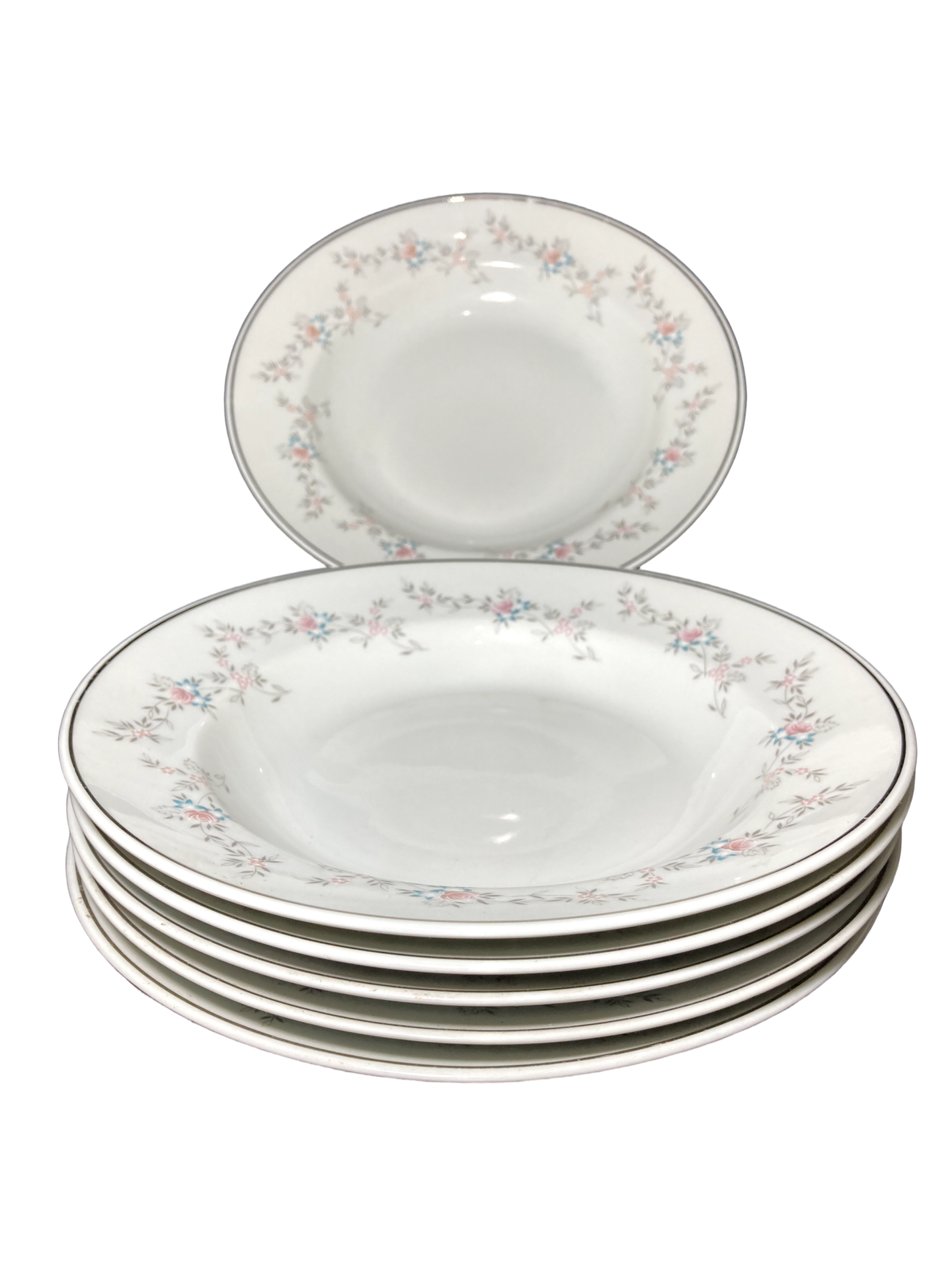 Sexteto de Pratos Fundos Floral Delicado – Porcelana Real Brasil