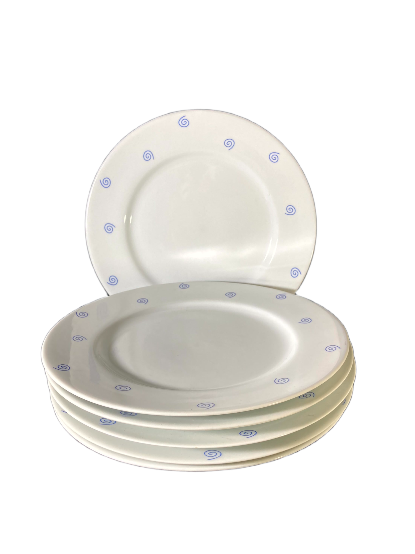 Sexteto de Pratos Rasos Espiral Azul – Porcelana Renner