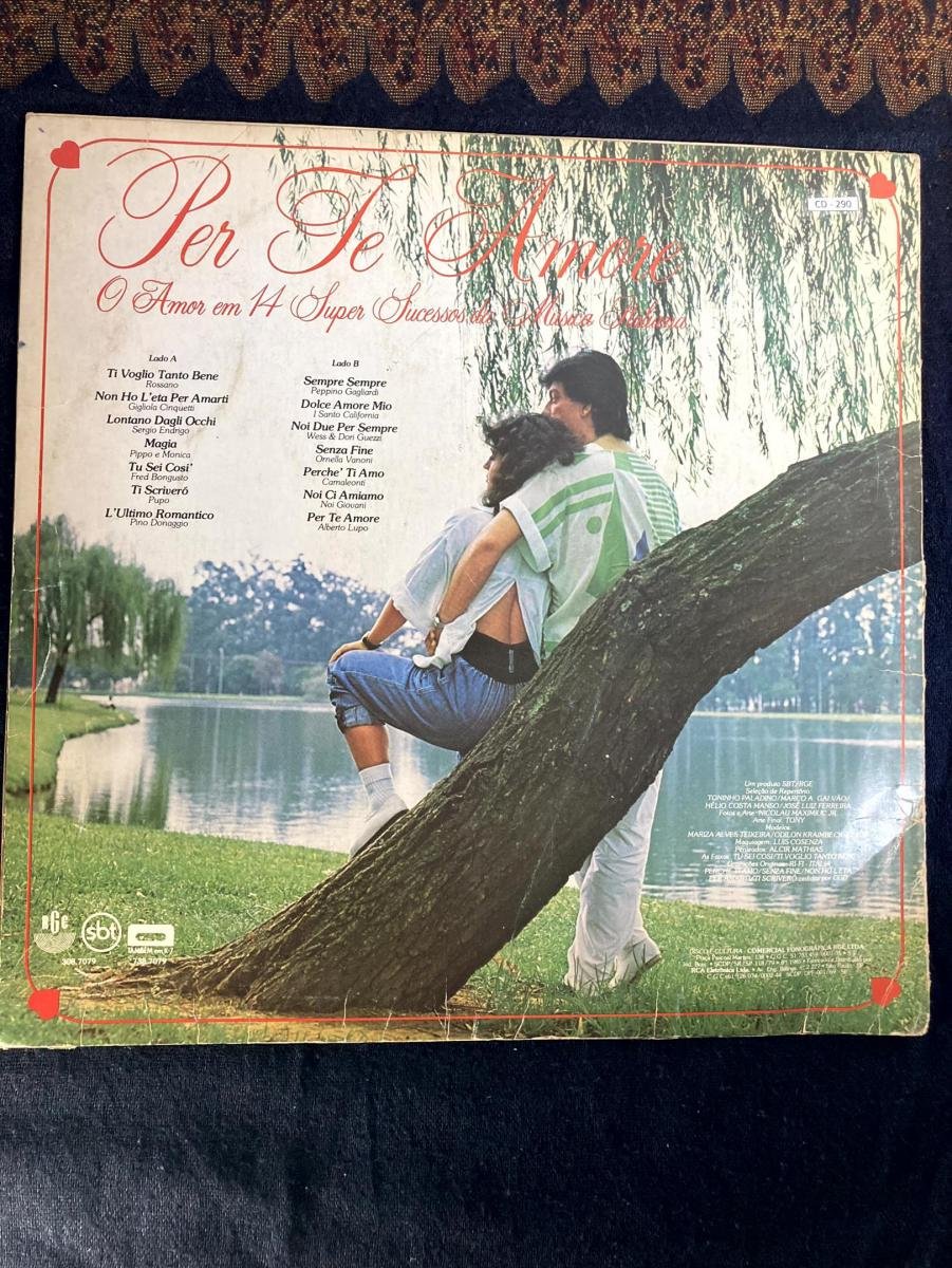 VINIL. Vários Artistas - Per Te Amore: O Amor em 14 Super Sucessos da Música Italiana - Imagem 2