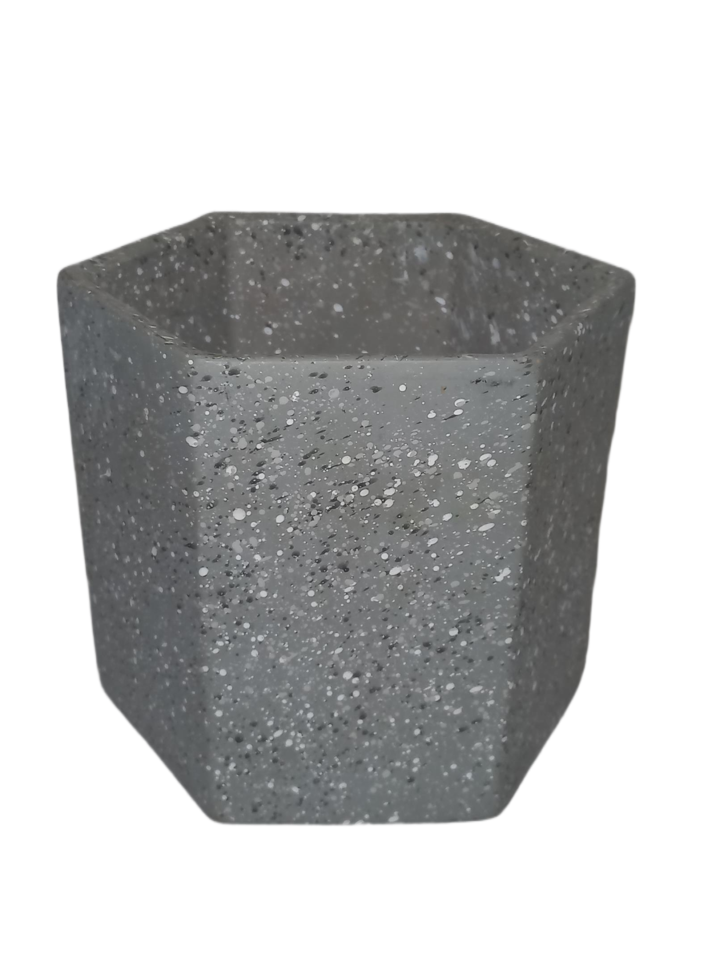 Vaso cachepot em cimento com acabamento granilite