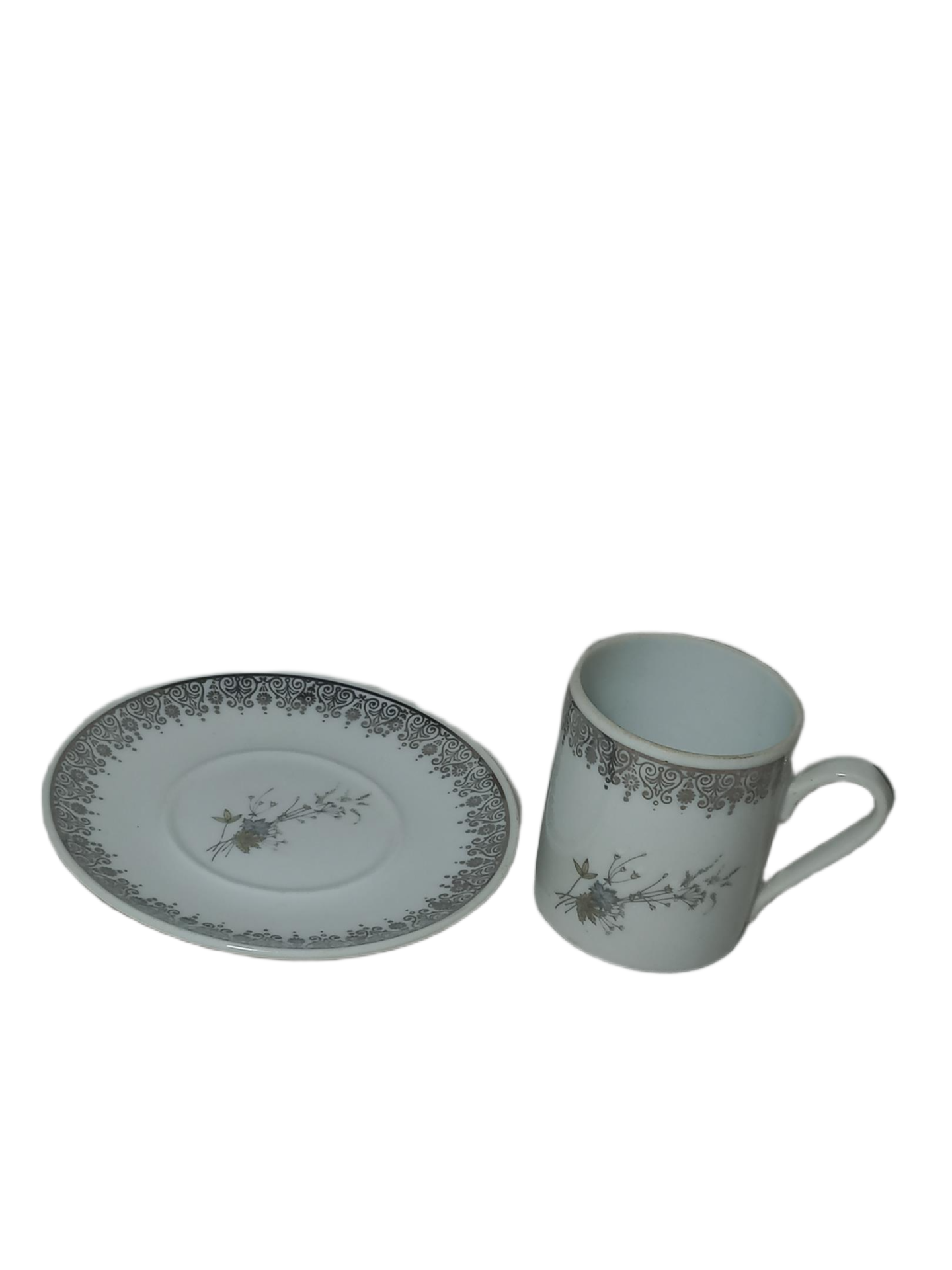 Travessa oval com 4 xícaras de café em porcelana Real, floral - Imagem 4