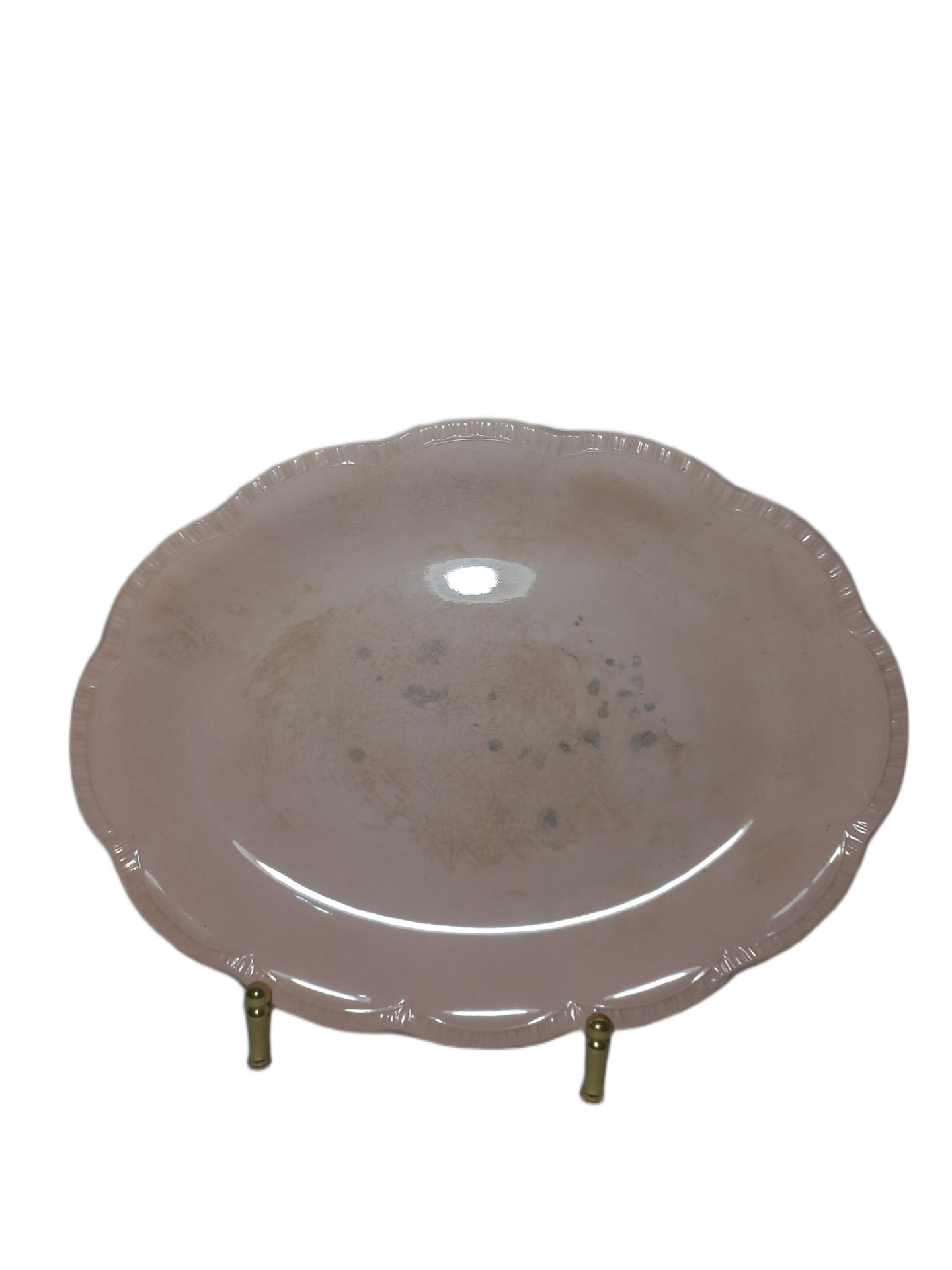 Travessa oval em porcelana inglesa J&G MEAKIN na cor rosa