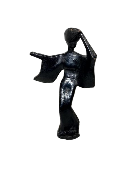 SOFISTICADA. Estatua silhueta feminina em movimento fluido e expressivo