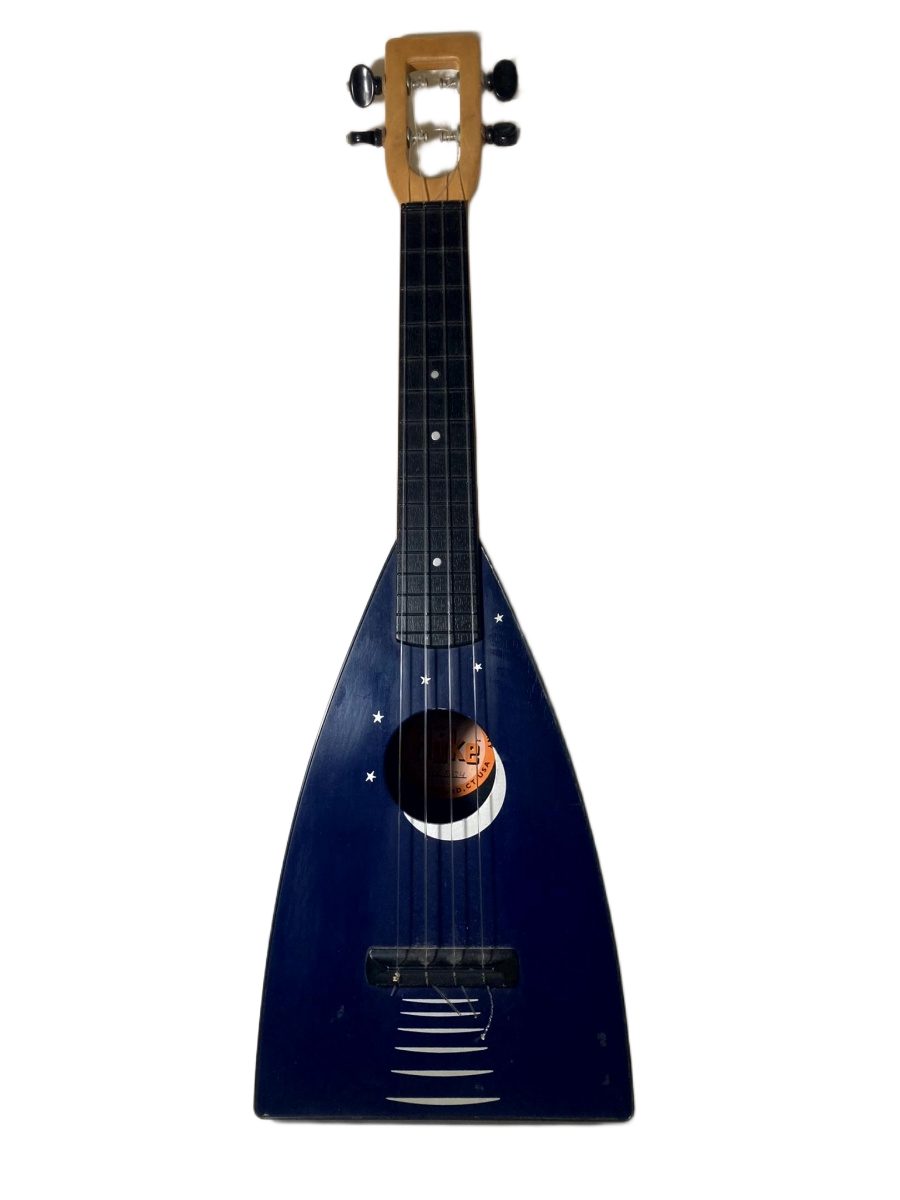 MAGIC FLUKE. Ukulele com Design Triangular com Acabamento em Azul-Cobalto