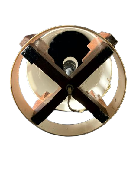 VINTAGE. Abajur em Formato Cilíndrico com Estampa de Figura Clássica e Base Estruturada - Imagem 2